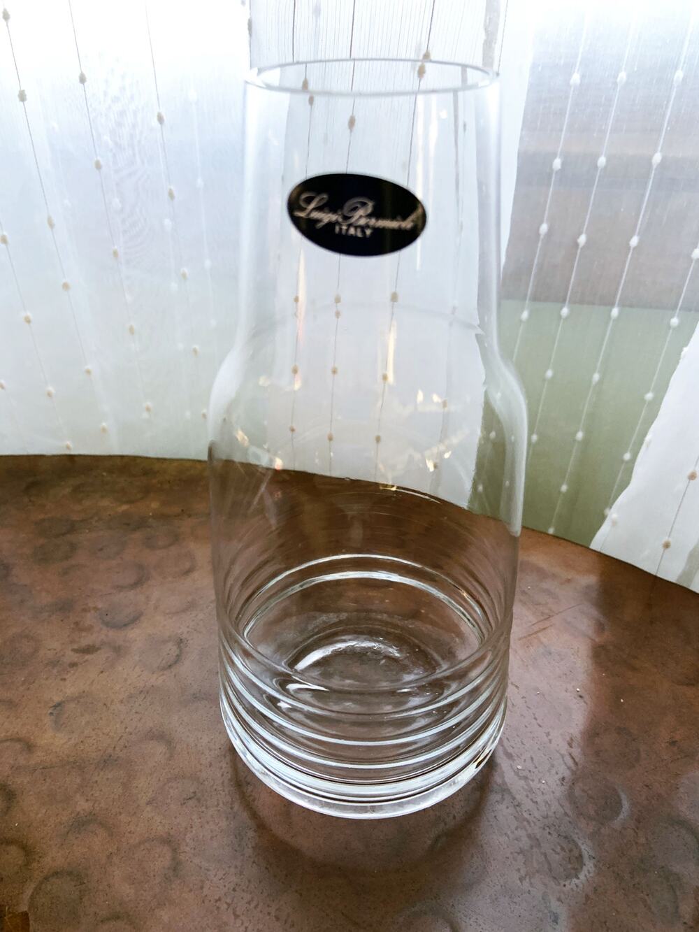 Crystal Carafe Decanter Wine Luigi Bormioli Glass Parma Italy  New Vase